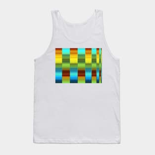 Yellow, Green and Blue Striped Abstract Pattern Tank Top